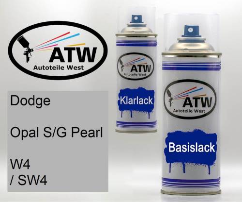 Dodge, Opal S/G Pearl, W4 / SW4: 400ml Sprühdose + 400ml Klarlack - Set, von ATW Autoteile West.